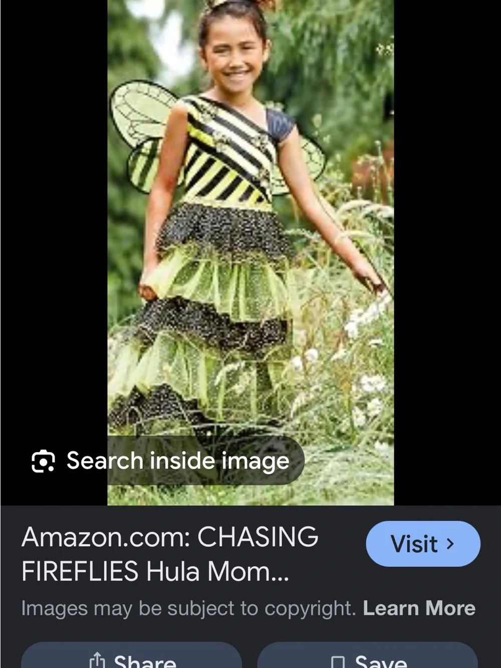 Chasing fireflies Queen Bee bumblebee dress costume size 8 girl